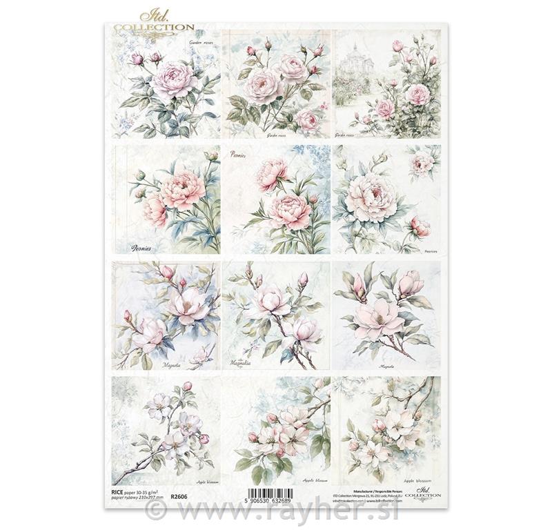 DECOUPAGE PAPIR RIŽIN A4
