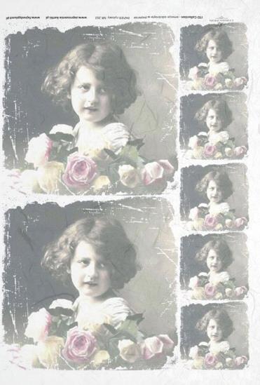DECOUPAGE PAPIR RIŽIN A4, VINTAGE DJEVOJKA