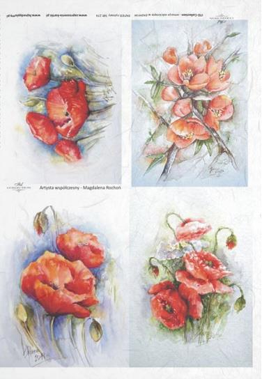 DECOUPAGE PAPIR RIŽIN A4, MAK