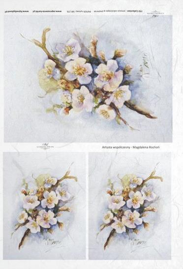 DECOUPAGE PAPIR RIŽIN A4, TREŠNJEV CVIJET