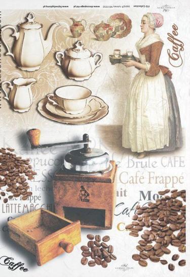 DECOUPAGE PAPIR RIŽIN A4, KAVA&DAMA