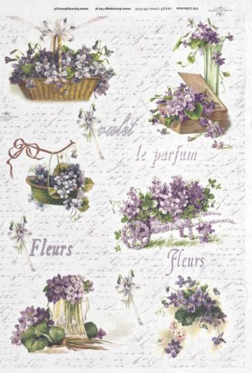 DECOUPAGE PAPIR RIŽIN A4, LJUBICE
