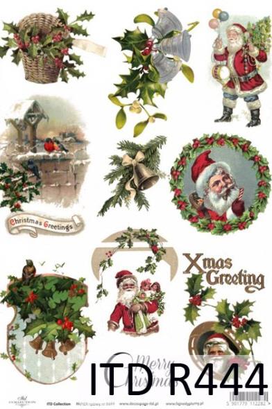DECOUPAGE PAPIR RIŽIN A4, XMAS GREETING