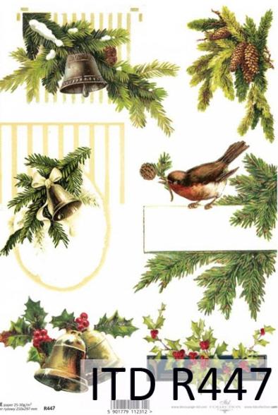 DECOUPAGE PAPIR RIŽIN A4, ZVONČIĆI&GRANČICA
