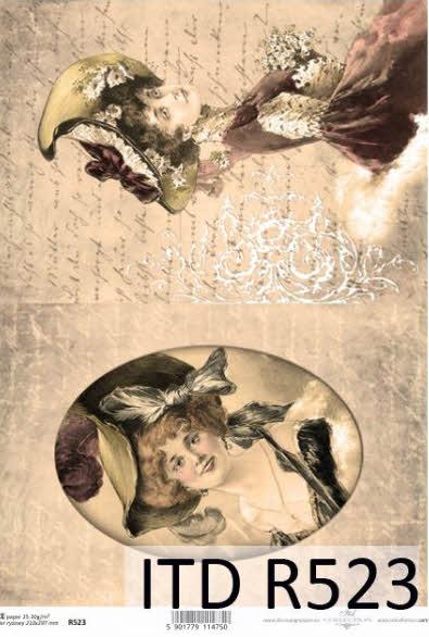 DECOUPAGE PAPIR RIŽIN A4, MADAME