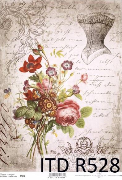 DECOUPAGE PAPIR RIŽIN A4, BUKET&STEZNIK