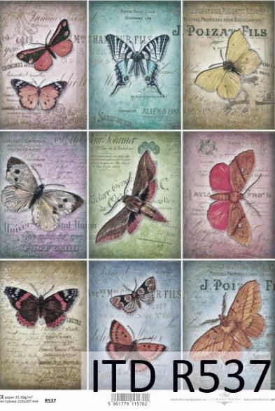 DECOUPAGE PAPIR RIŽIN A4, LEPTIR