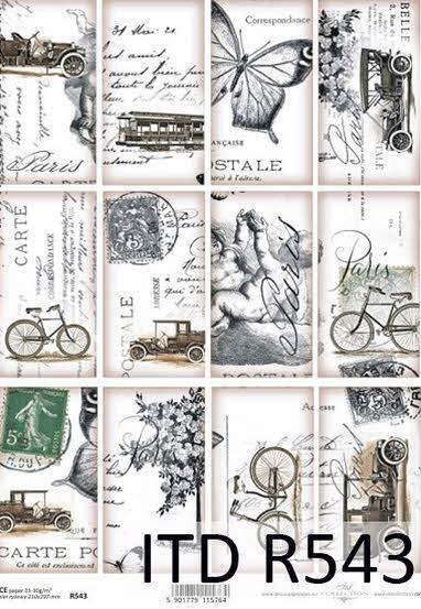 DECOUPAGE PAPIR RIŽIN A4, STARA VOZILA