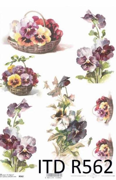 DECOUPAGE PAPIR RIŽIN A4, BUKET MAĆUHICA