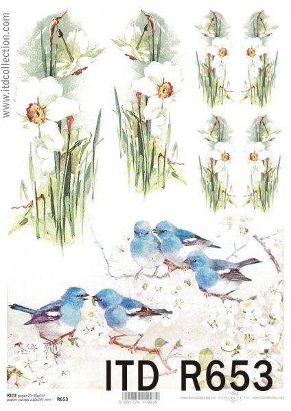 DECOUPAGE PAPIR RIŽIN A4, SUNOVRAT, PTICA