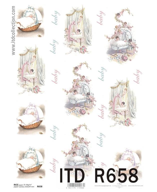 DECOUPAGE PAPIR RIŽIN A4, BABY