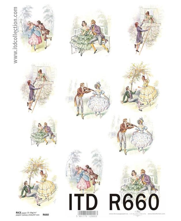 DECOUPAGE PAPIR RIŽIN A4, ZALJUBLJENI PAR