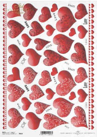 DECOUPAGE PAPIR RIŽIN A4, SRCE