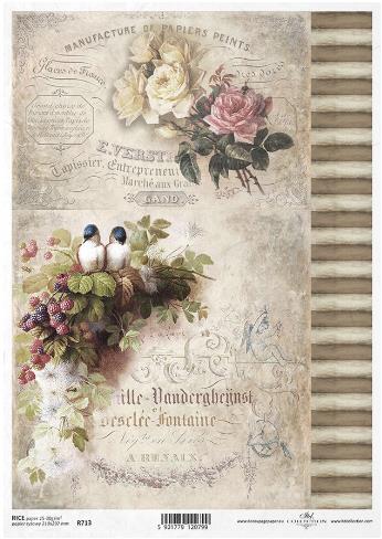 DECOUPAGE PAPIR RIŽIN A4, RUŽE&KUPINE