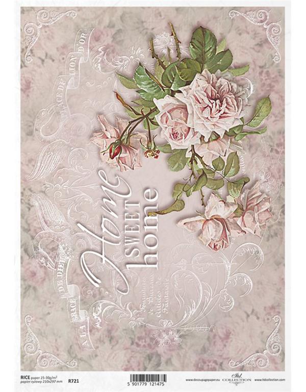 DECOUPAGE PAPIR RIŽIN A4, HOME SWEET HOME