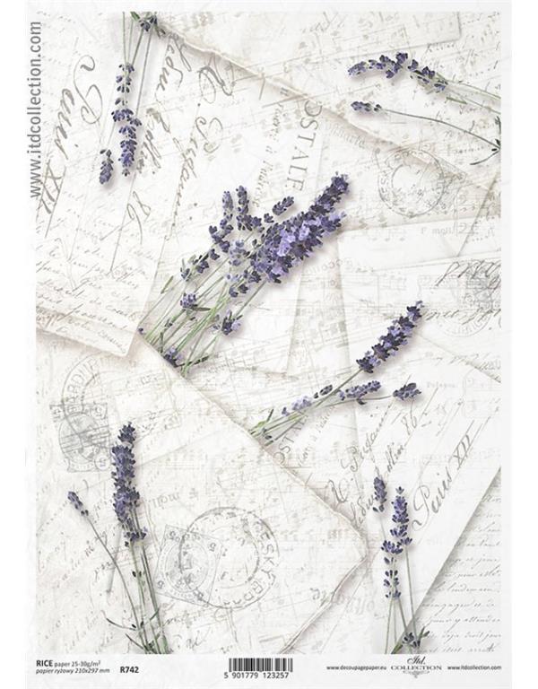 DECOUPAGE PAPIR RIŽIN A4, LAVANDA&PISMA