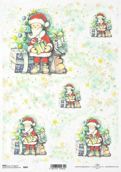 DECOUPAGE PAPIR RIŽIN A4, DEDI BOŽIĆNJAKI