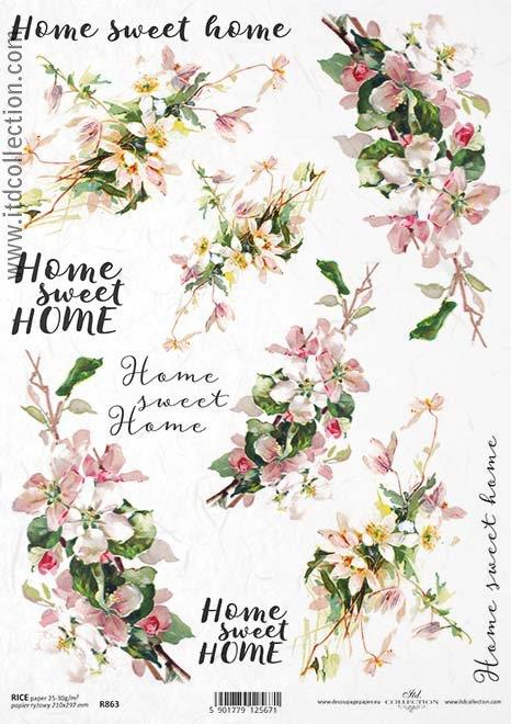 DECOUPAGE PAPIR RIŽIN A4, SWEET HOME