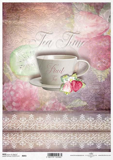 DECOUPAGE PAPIR RIŽIN A4, FRUIT TEA