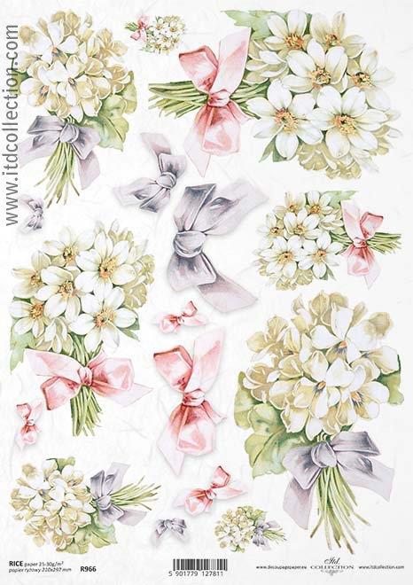 DECOUPAGE PAPIR RIŽIN A4, BUKETI&MAŠNE