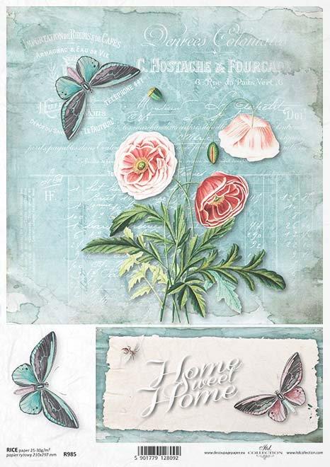DECOUPAGE PAPIR RIŽIN A4, LEPTIRI