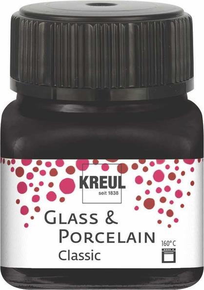 Barva za porcelan in steklo, 20ml, črna, pokrivna