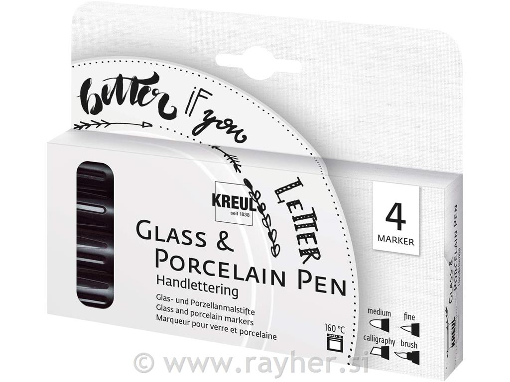 HOBBY LINE Porcelain+GlassPen set4 black