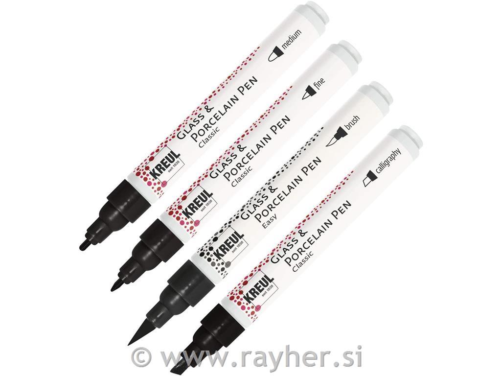 HOBBY LINE Porcelain+GlassPen set4 black