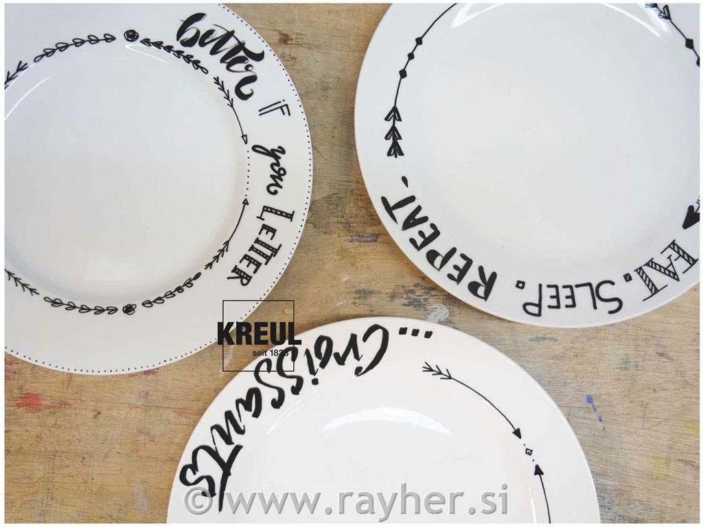 HOBBY LINE Porcelain+GlassPen set4 black