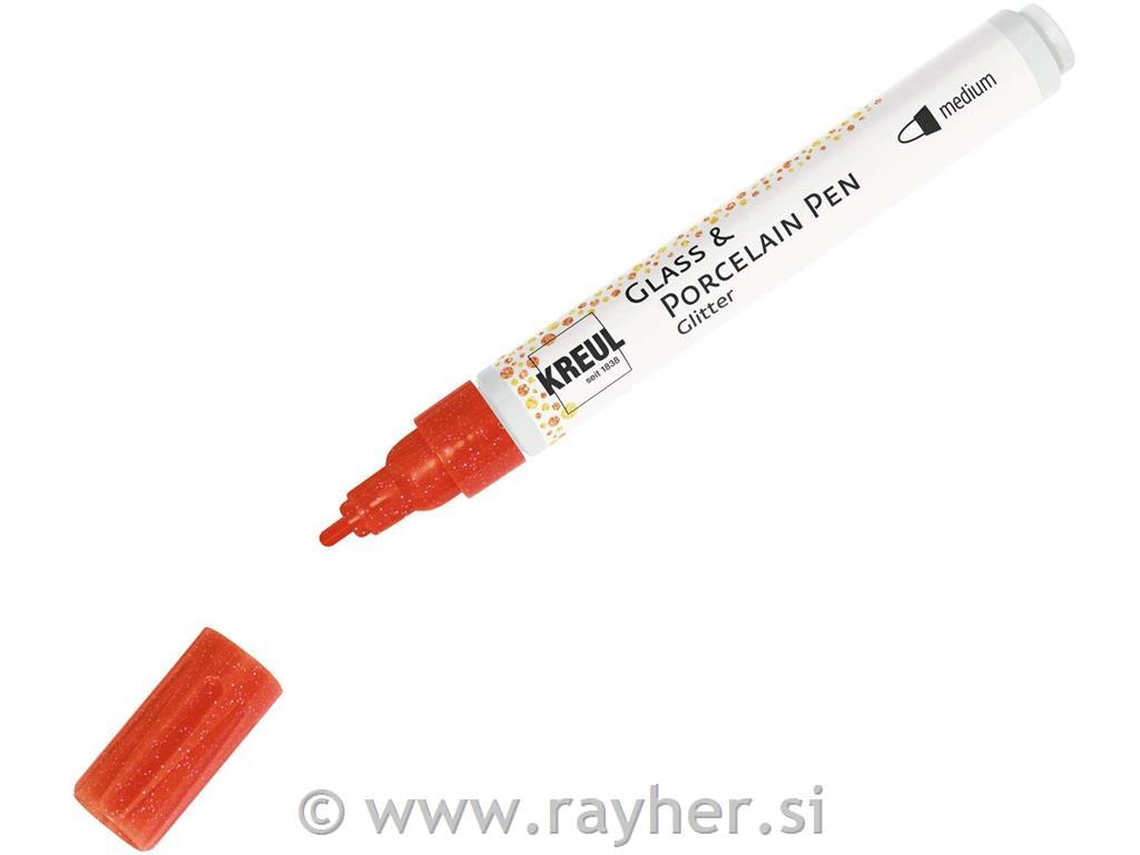 Flomaster za porculan, glitter, crveni