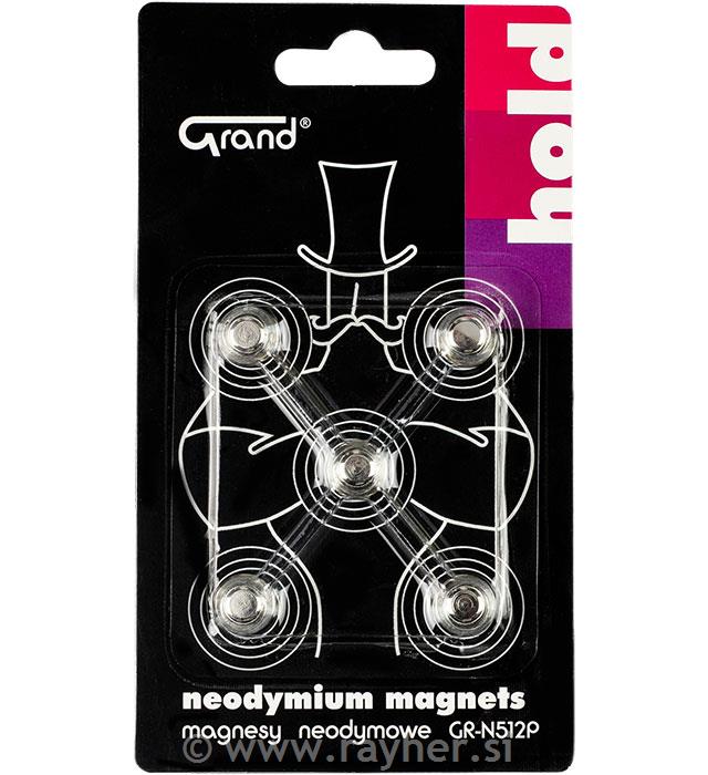 Magneti s drškom, 16 mm, set 5