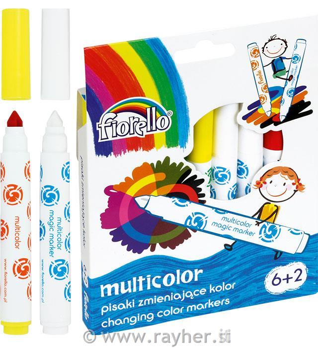 Flomastri, spreminjajoče barve, set 6+2