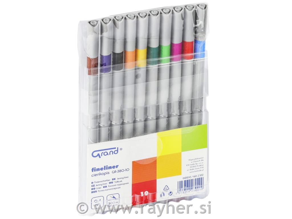 Markeri Fineliner, 0,4 mm, set 10