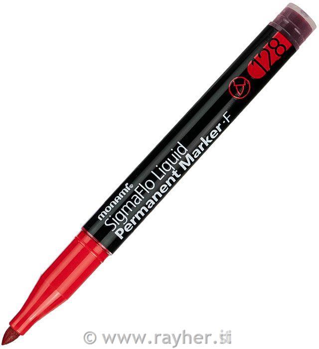 Marker permanent, crven, 1 mm