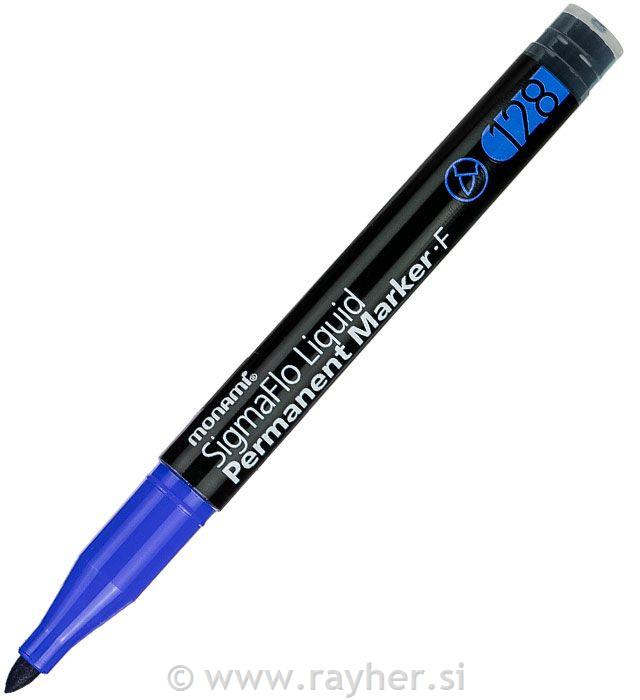 Marker permanent, plavi, 1 mm