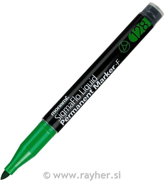 Marker permanent, zeleni, 1 mm