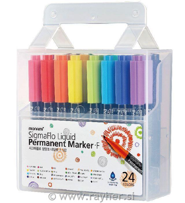 Marker permanent, set 24, 0,7 mm