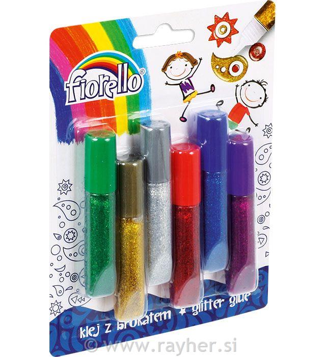 Glitter u ljepilu, set 6, 6 ml