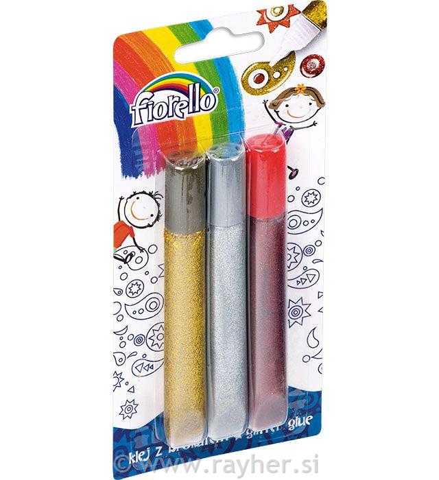 Glitter u ljepilu, set 3, 13 ml