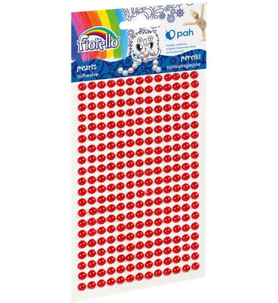 Half beads, self adhesive, red