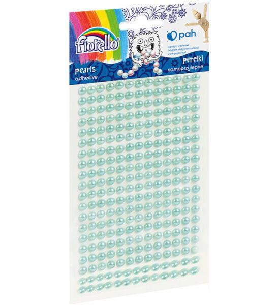 Perle polovične, samolepilne, akvamarine
