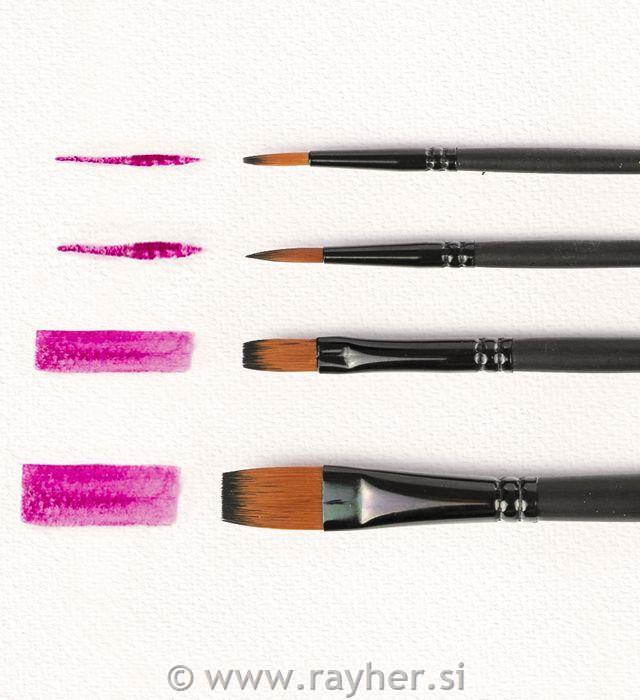 Brushes, artists, 4 pcs