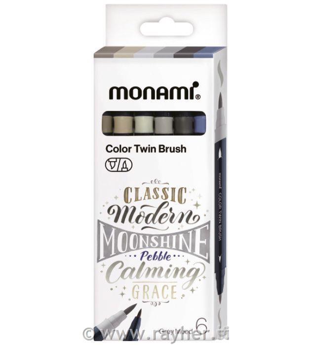 Akvarel Markeri Monami, set 6Grey