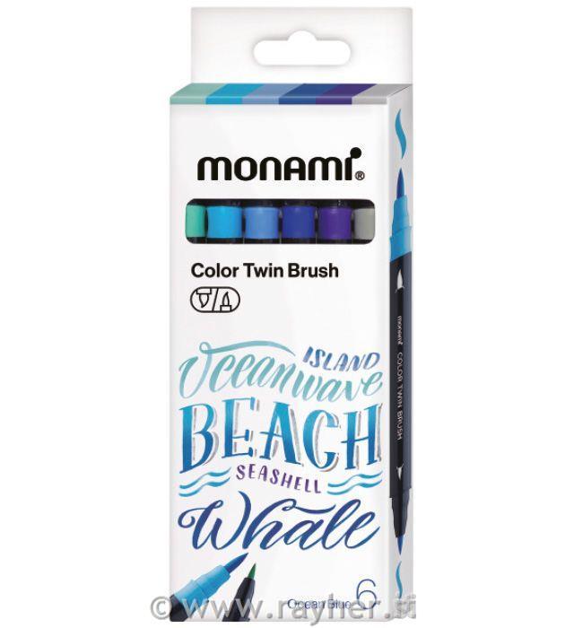 Akvarel Markeri Monami, set 6Ocean Blu