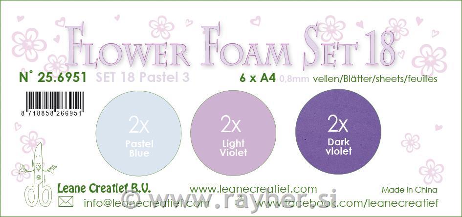 FOAMIRAN PENA LEA'BILITIES, A4, 6 kom, 0.8 mm, pastel toni 3