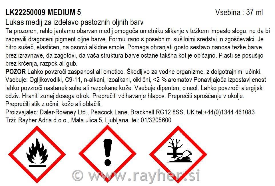 Lukas medij za izdelavo pastoznih barv 37 ml