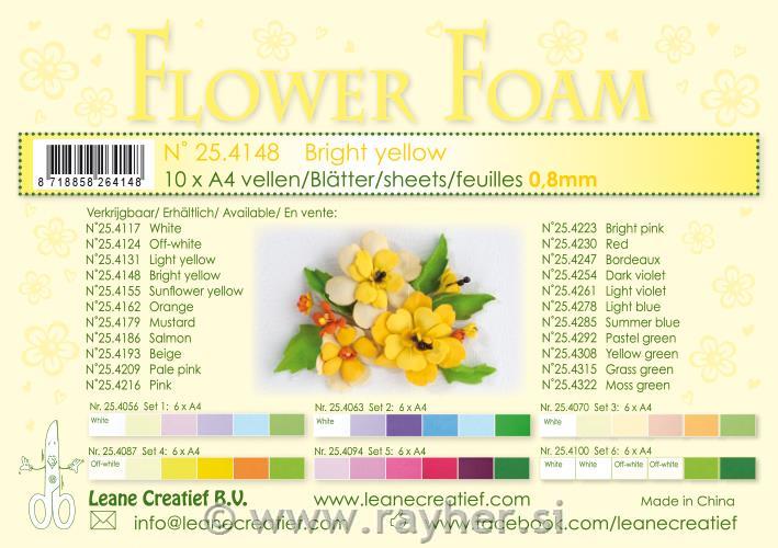 FOAMIRAN PENA LEA'BILITIES, A4, 10 kom,0.8 mm, žuta