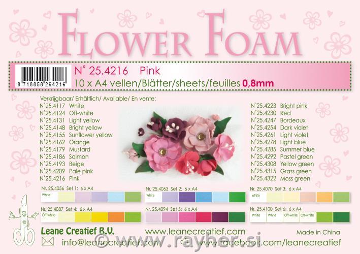 FOAMIRAN PENA LEA'BILITIES, A4, 10 kom,0.8 mm, ružičasta