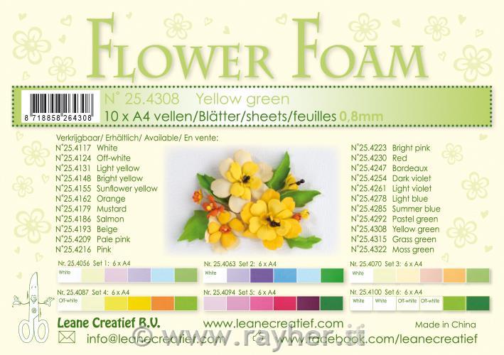 FOAMIRAN PENA LEA'BILITIES rumeno zelena, A4, 0.8 mm, 10 lis