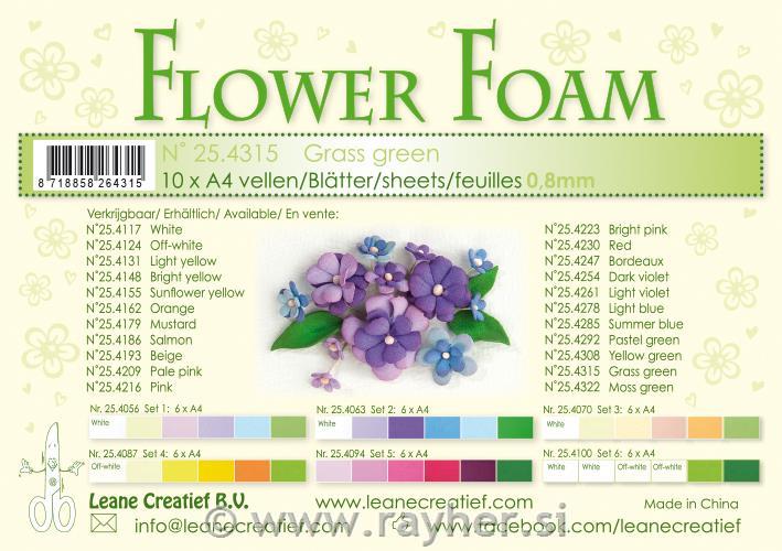 10 Flower foam sheets A4 0.8mmGrass green